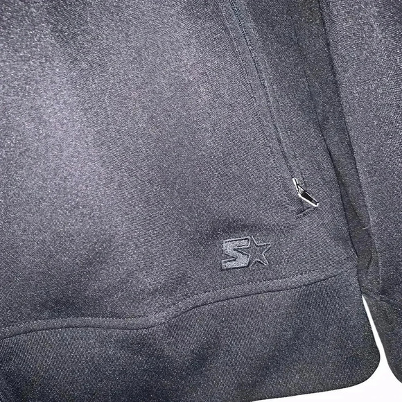 Men's Starter Track  Sweater  Black White Athletic Size 2XG Full Zip - Picture 7 of 11